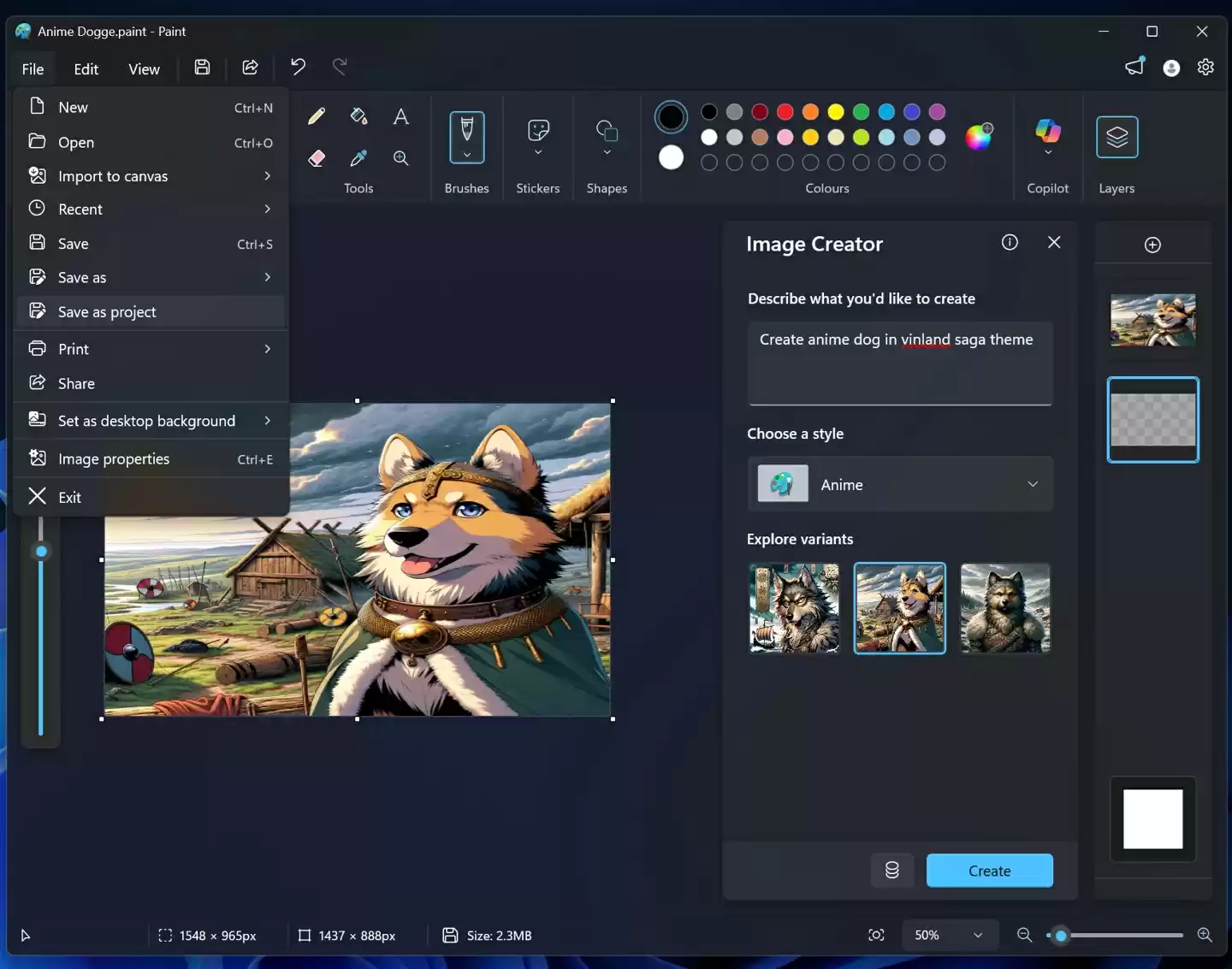 Win11画图应用迎来重大更新：支持.paint格式，可编辑保存媲美PS