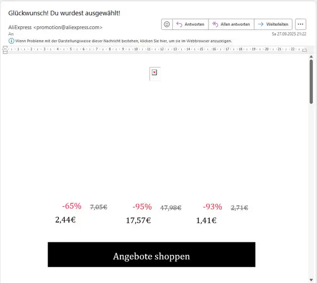 Win10/Win11 Outlook现BUG:电商邮件图片异常显示