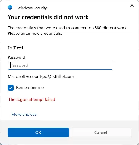 Win11/Win10远程桌面故障：微软账号登录失败修复办法