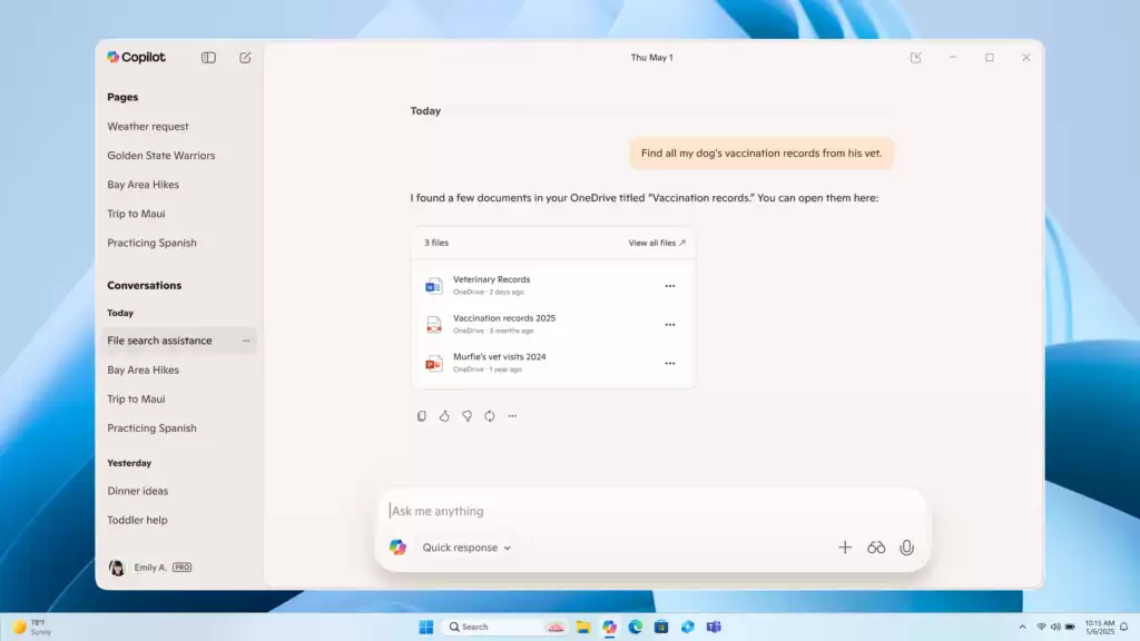 Win11微软Copilot升级1.25版：支持谷歌日历，对话一键导出Word