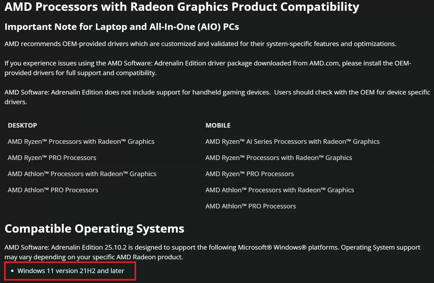 虚惊一场:AMD 确认并未停止 Win10 驱动支持