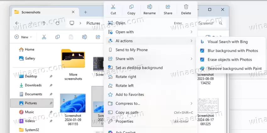 Windows 11 26220.7344文件管理器右键菜单AI选项移除教程